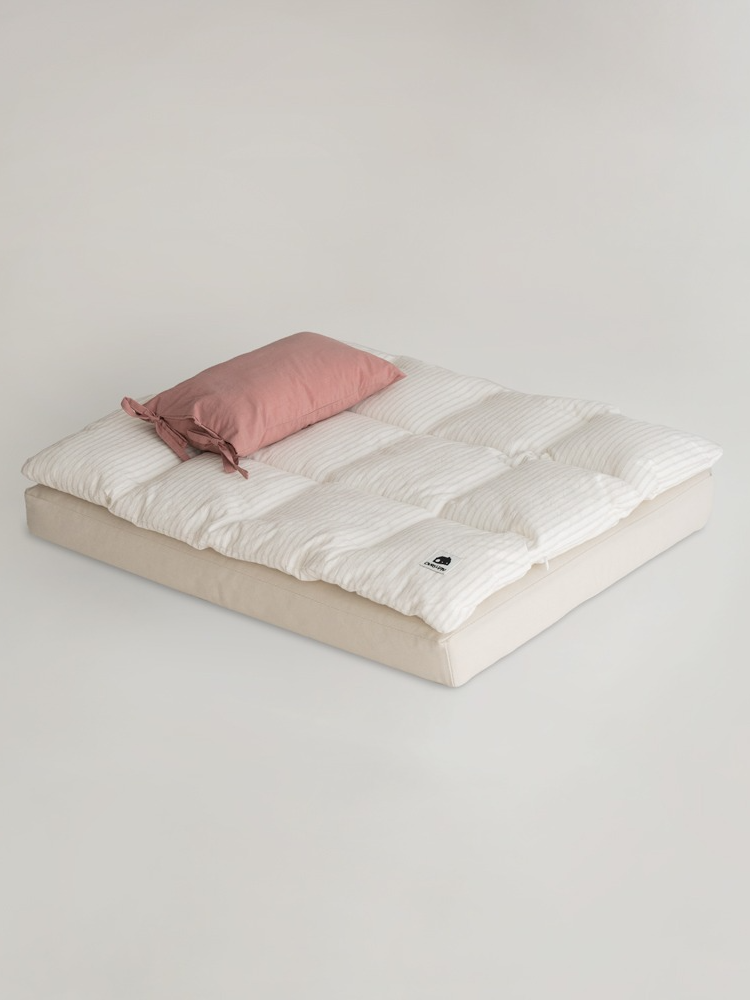 【予約】スクエア ベッドセット マローピンクストライプ | Square Bedding Set Mallow Pink Stripe