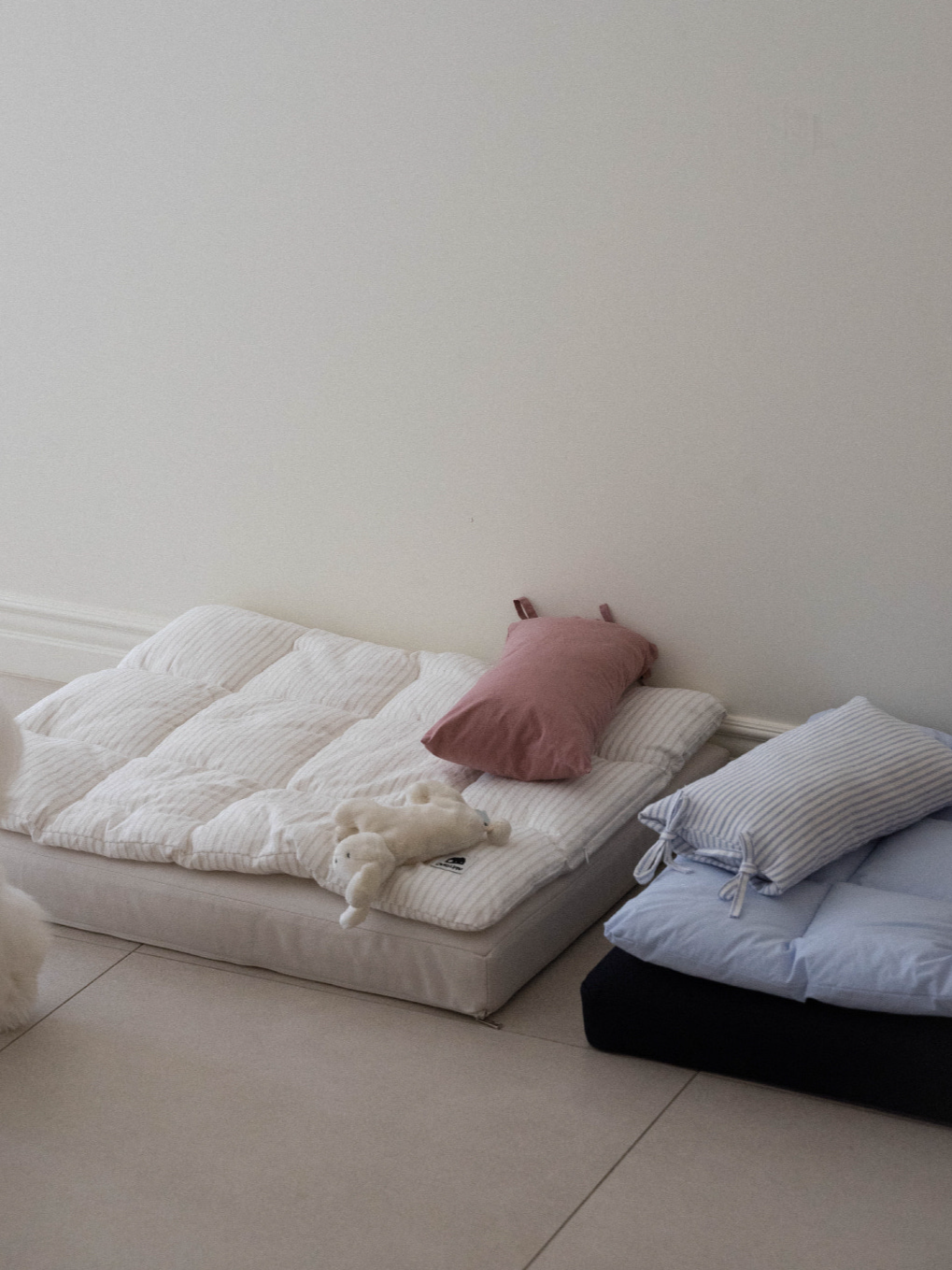 【予約】スクエア ベッドセット マローピンクストライプ | Square Bedding Set Mallow Pink Stripe